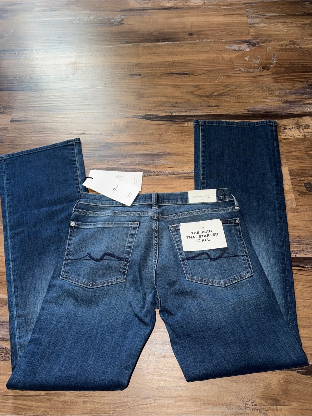 7 For All Mankind Boot Cut Jeans in Indigo Blue